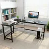 black l shaped desk