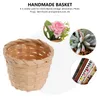 Juegos de vajilla, 10 Uds., jarrón de mano, Mini cesta de flores de bambú, caja de almacenamiento Simple decorativa para el hogar, 9X9X7,5 CM, fruta de madera caqui, oficina