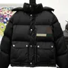 Herren-Pufferjacke, Daunen-Winterparkas, Baumwollmäntel, High-Street-Casual, verdickter, abnehmbarer Hut, Oberbekleidung, Abzeichen, Dekoration, warmer Outdoor-Sport, dicker Paarmantel