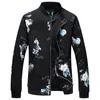 Heren Jackets Big Yards Men Spring en herfst -outfit Stijl Male printjack Grotere maten man Jeugdhonkbalkraag ritssluiting