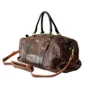 Sacs polochons mode Vintage luxe en cuir véritable hommes grande capacité sac de voyage organisateur concepteur à la main première couche peau de vache