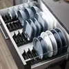 Organisatie Aluminium aftapkom Afdruiprek Lade Servies Organisator Plank Verstelbare keukenkast Schotelhouder Keukenorganizer