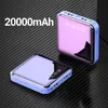 Banque de puissance 20000 mAh Portable charge Poverbank téléphone Mobile LED miroir arrière batterie externe batterie externe Powerbank