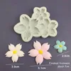 100 stcs 3-holte bloem siliconen vorm sakura handgemaakte snoep fondant tandgompasta cake decoreren 3D diy ambacht druppel lijm bakgereedschap