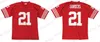 Gestikt voetbalshirt 21 Deion Sanders 1994 Mitchell Ness retro rugbytruien Heren Dames Jeugd