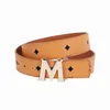 Berömda varumärkesbältesdesigner Fashion Letter M Buckle Men's Midjebälte klassisk lyxig toppkvalitet MAN/Boy Black White Red Blue Yellow Belt Midjeband Topselling