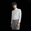 Erkekler Elbise Gömlek Erkek Uzun Kollu İş Gündelik Beyaz Takım Demirsiz Kırışıklık Karşıtı Hafif Yaz tarzı Gömlek