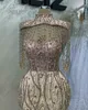 2023 Mai Aso Ebi Or Sirène Robe De Bal Perlé Cristaux Luxueux Soirée Formelle Deuxième Réception Anniversaire Robes De Fiançailles Robe Robe De Soirée ZJ188