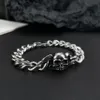 8 mm 8,26 pouces en acier inoxydable cubain gourmette chaîne bracelet motard crâne lien bijoux pour femmes hommes cool bijoux argent poli n1360