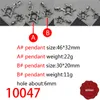 10047 Fashionable S925 Sterling Silver Retro Cross Flower Pendant Net Red Couple Creative Six Star Letter Personalized Classic Punk Hip Hop Style