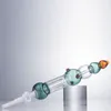 NC013 Narguilé Tuyau En Verre Longueur Environ 26 cm Avec 14mm En Céramique Quartz Pointe En Métal Quartz Banger Nail Huile Rigs Concentré Dab Rig Paille Fumer Bongs Tuyaux