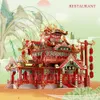 3D Puzzles PieceCool 3D Metal Puzzle Restaurant DIY Montaż Jigsaw Toy Model Zestawy budowlane Bożego Narodzenia i urodziny dla dorosłych Dzieci 230508