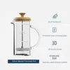 Coffee Pots French press manual coffee pot hand beer coffee filter 350ml/600ml milk foam glass stainless steel mesh tea manufacturer P230508