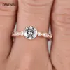 Solitaire Ring 100% Natural Diamond 14K Rose Gold Rings for Women Wedding Bands Luxury Fine Fashion Jewelry Couple Wedding Joyeria Fina Gift 230508