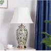 Table Lamps Chinese Ceramic Lamp European Classical Bed Room Foyer Sofa Corner Vintage Porcelain Desk Reading Night Light TD039