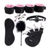 Adult Toys Sex Toys For Woman Men BDSM Bondage Set Under Bed Erotic Restraint Handcuffs Ankle Cuffs Eye Mask Adults Games for Couples 230508