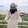 Chapeaux à bord avare à large bord grande plage Panama femmes paille Protection UV pliable soleil vacances Sport de plein air 230508