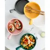 Ciotole Insalatiera in ceramica Maniglia portatile Adorabile riutilizzabile Sostituzione Cucina Instant Noodles Zuppa Stoviglie