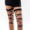 Chaînes de ventre IngeSightZ gothique multicouche noir bande élastique jambe cuisse chaîne femmes Sexy cercle harnais Cosplay Harajuku bijoux de corps Z0508