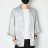 Kurtki męskie #4263 Czarna biała czerwona kurtka vintage Men Cardigan Lose Plus w rozmiarze 5xl streetwear kimono Hip Hop Harajuku cienki płaszcz z nadrukiem