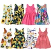 Meisjesjurken 17 jaar babymeisjes mouwloze bloemprint jurken kleding kinderen zomer prinses jurk kinderen feestbal optocht jurk outfit 230506