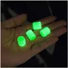 Other Auto Parts 8Pcs Car Luminous Tire Vae Caps Fluorescent Night Glowing Motorcycle Bicycle Bike Wheel Tyre Hub Stem Decor 1/ 4Pcs Dhwlx