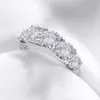 Com pedras laterais smyoue 18k banhado 3,6ct Todos os anéis para mulheres 5 pedras Gaia de casamento de diamante espumante S925 Jóias de prata esterlina GRA 230506