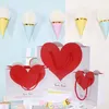 Gift Wrap 3 PCS Love Heart Bags White Paper Bag Portable Tack handförpackningar