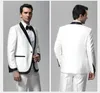 Gloednieuwe Witte Bruidegom Smoking Zwart Piek Revers Slim Fit Mannen Bruiloft Tuxedo Mode Mannen Jas Blazer Mannen Prom Diner/Darty Jasje Broek Stropdas 619