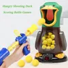 Novelty Games Hungry Shooting Duck Toys Air powered Gun Soft Bullet Ball With Light Electronic Scoring Battle Funny Toy for Kids 230508