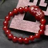 Strand Feng Shui Gift Natural Red Agate Crystal PI XIU Bracelet For Man And Women Handmade Good Lucky Amulet Jewellery