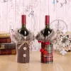 Couverture de bouteille de vin de noël, ornement de fête, Mini manteau à carreaux, pull, sacs de bouteille de vin, décoration de dîner de noël et du nouvel an