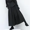 Pantaloni da uomo Gotico alla moda Culotte casual larghe da uomo Design oversize a gamba larga giapponese Streetwear Pantaloni neri scuri Abiti maschili
