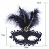 Mehrfarbige Federmaske, halbe Gesichtsmaske, Damen-Feiertagsmaske, Party-Weihnachtsmaske, Make-up-Ballmaske MJ-0002