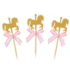 Set di stoviglie 20 pezzi Carosello Cupcake Topper Decorazione per ornamenti per torte da dessert