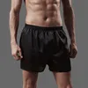 Underpants 2pcs lote de gelo masculino boxer de seda respirável shorts de cetim masculino boxeadores de roupas íntimas homens longas calcinha homens homens de seda shorts soltos 230508