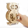 3D Puzzles Owl Desk Standing Pendulum Clock Mechanical Model DIY Kits 3D Wooden Puzzle for Home Decoration Kids Adults Birthday Gift 230508