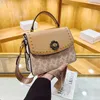 Cheap Purses on sale New High Quality Wide Shoulder Strap Small Square Bag Lock Buckle Embossed Handheld Women's Riveted Single Crossbody