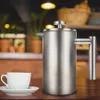 Coffee Pots tea pot maker large capacity french press coffee machine coffee percolator pot double wall espresso machine stainless steel P230508