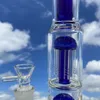 15 Inches Smoking Heavy Glass Bongs Hookahs Beaker Bong dab rig catcher Double Percolator Glass Bong Recycler Water Pipes With 18 mm Male Joint Bowl Bong