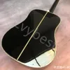 LvyBest 41 "D45 Плесень BK Color Color Trow Wood Face Feek Abalone Black Acoustic Acoustic Guitar