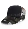 Sublimazione Blank Camouflage Mesh Hat Cotton Heat Transfer Berretto con visiera Protezione solare per esterni Cappelli da sole Decorazione per feste fai da te DD022