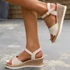 Сандалии Lucyever Angle Bugle Sandals для женщин Летняя лоскутная платформа Sandles Женщина Толстая единственная гладиатор Sandalias Mujer 230508