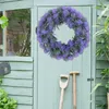 Decorative Flowers Artificial Flower Purple Lavender Wreath Decoration Wall Hanging Home Atmosphere Window Door Boxwood Dog Ring