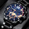 腕時計メンズステンレス鋼の時計高級クォーツ腕時計カレンダーラミナス時計男性ビジネスカジュアルウォッチreloj hombre 230506