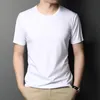 Men's T-Shirts Mercerized Cotton Short Sleeve T Shirt Men Brand High Quality Summer Casual Crewneck Tops Slim Fit Solid Color Basic Tee Shirts 230508