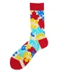 Chaussettes pour hommes 1 paire hommes coton peigné couleur vive drôle hommes mollet équipage chaussette pour affaires casual robe cadeau de mariage