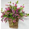 Fiori decorativi Appendiabiti per porta Cesto Regalo per la festa della mamma Ghirlanda Arancione Viola Rosa Peonia Lavanda Bacche di ortensia Simulazione floreale