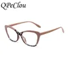 2022 Fashion Patch Leopard Optical Anit-blu Occhiali Frame Donna Vintage Cat Eye Occhiali trasparenti Occhiali da vista femminili 0508