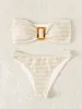 Badkläder baddräkt kvinnor badkläder bikini tube topp ribbled hög midja thong bikinis set kvinnlig baddräkt Biquini Beach Summer 230508